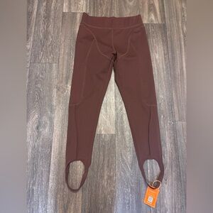 BBX BRAND Brown Leggings Women's Embellished Stirrups nwt-0174